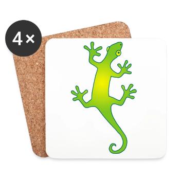 green and yellow manga lizard - Coasters (set of 4) - white - Front