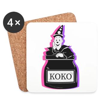 koko clown - Dessous de verre (lot de 4) - blanc - Devant