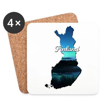 Karte von Finnland Finnland Finnland - Untersetzer (4er-Set) - Weiß - Vorne