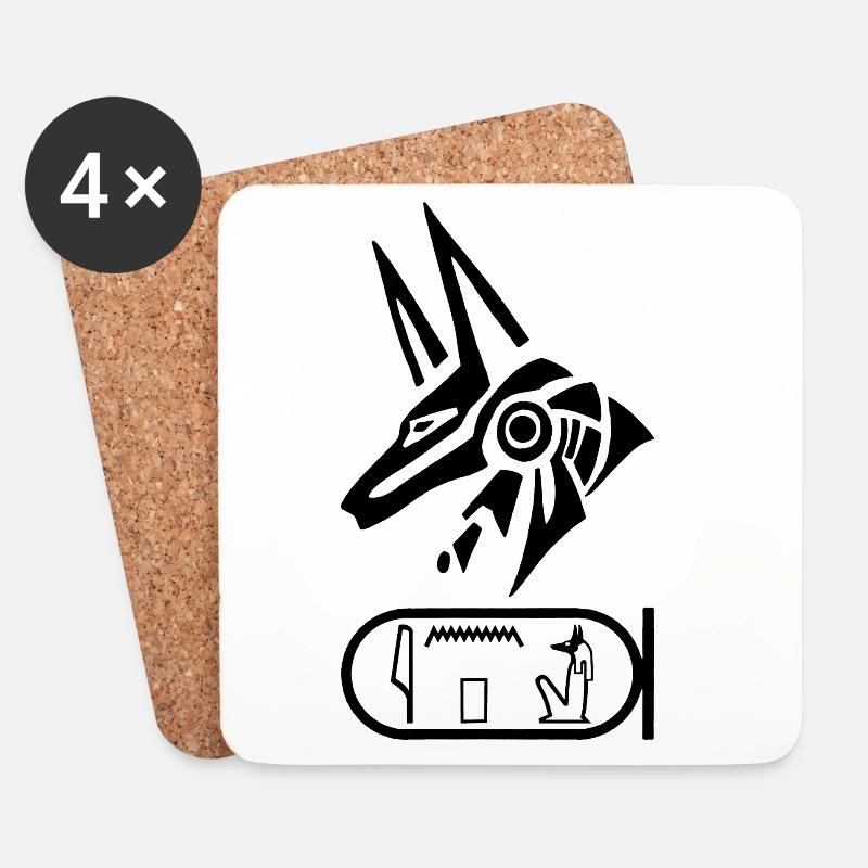 Gott Anubis (schwarz) - Untersetzer (4er-Set) - Weiß