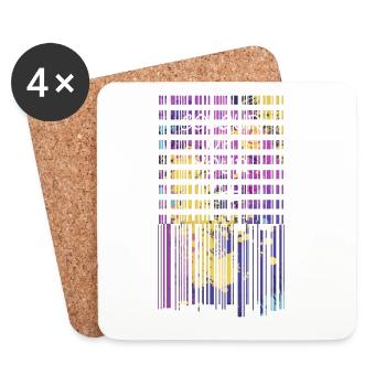 Bring color to your life - Coasters (set of 4) - white - Front