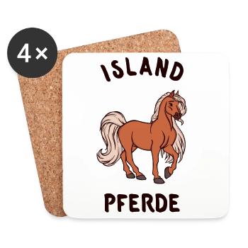 Horses Saying Horse Fool Horse Love Icelandic Horses - Coasters (set of 4) - white - Front