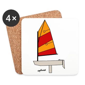 Optimist Sailboat - Coasters (set of 4) - white - Front