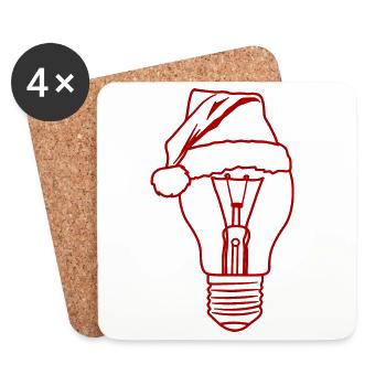 Weihnachtslicht - Untersetzer (4er-Set) - Weiß - Vorne