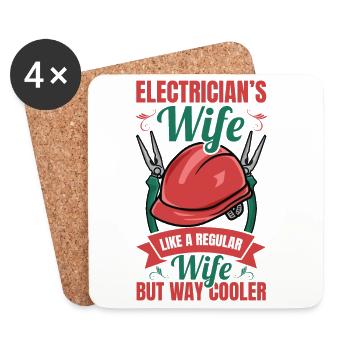 Électricien - Dessous de verre (lot de 4) - blanc - Devant