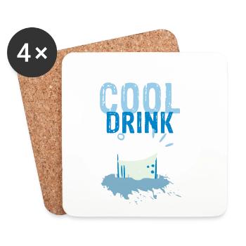 ALL I NEED is cool drink | Heat - Coasters (set of 4) - white - Front
