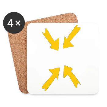 focus yellow - Coasters (set of 4) - white - Front