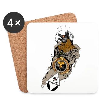 Atemberaubendes ägyptisches Design, anubis mit dem Auge - Untersetzer (4er-Set) - Weiß - Vorne