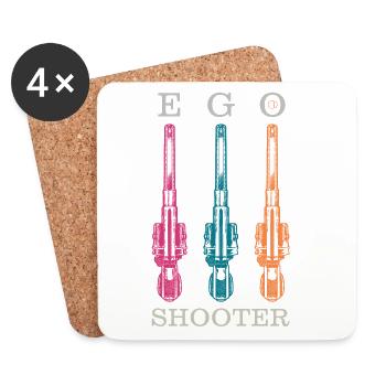 ego shooter - triple guns print by CD - Coasters (set of 4) - white - Front