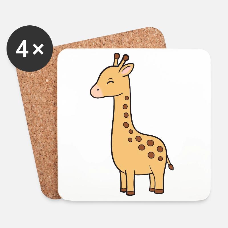 Giraffe - Untersetzer (4er-Set) - Weiß