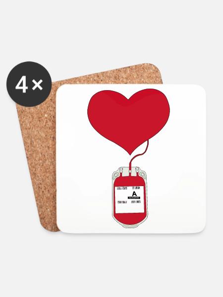 Blutspenden ist ein Akt der Liebe - Untersetzer (4er-Set) - Weiß