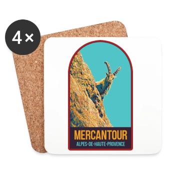 Ibex illustration in the Mercantour - Coasters (set of 4) - white - Front