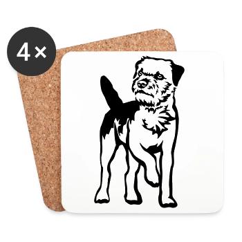 Border Terrier - Untersetzer (4er-Set) - Weiß - Vorne
