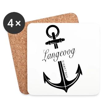 Langeoog - Untersetzer (4er-Set) - Weiß - Vorne