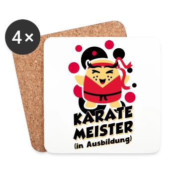 Karate Meister (Figur) - Untersetzer (4er-Set) - Weiß - Vorne