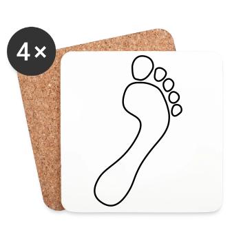 Natural Runners Barefoot Outline 2023 - Coasters (set of 4) - white - Front