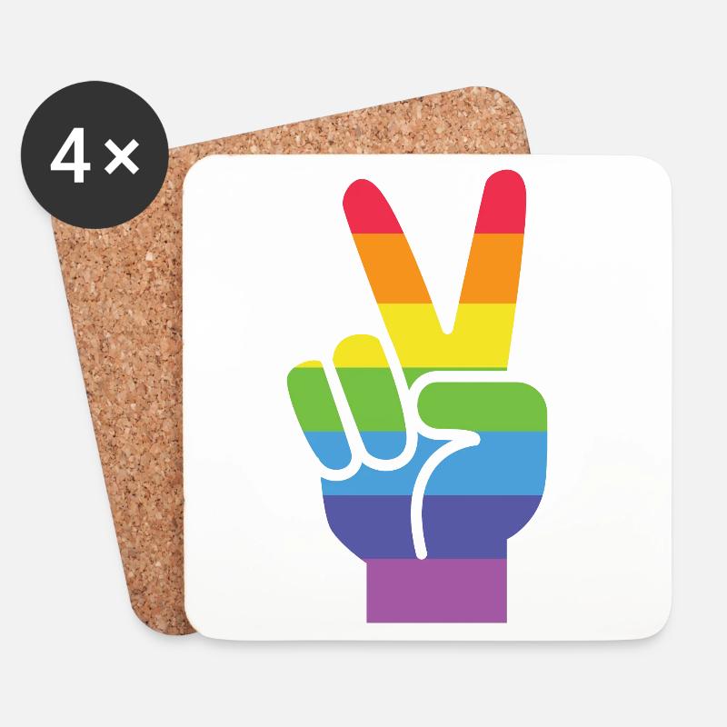 Pride Month LGBT - Sieg! - Untersetzer (4er-Set) - Weiß