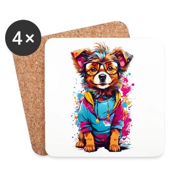Cute dog - Coasters (set of 4) - white - Front