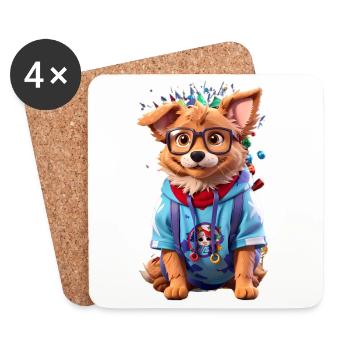 Cute dog - Coasters (set of 4) - white - Front