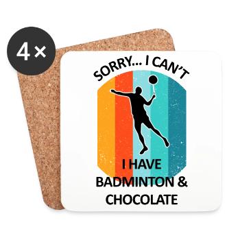Badminton Badminton Badminton Player Chocolate - Coasters (set of 4) - white - Front