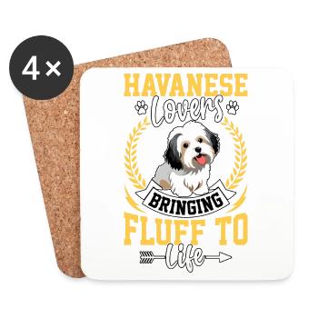 Havanese Lovers bring fluff to life - Coasters (set of 4) - white - Front