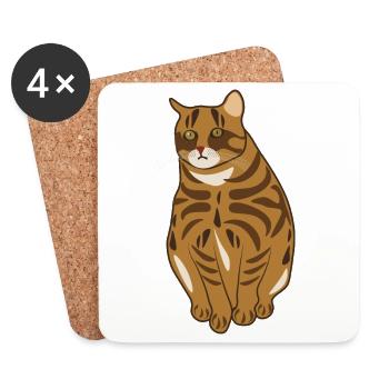 Landrace cat - Coasters (set of 4) - white - Front