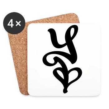 dfyl Signature Letter Y - Untersetzer (4er-Set) - Weiß - Vorne