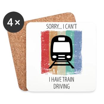 Train Railway Railroad Worker Trains Train Driver - Coasters (set of 4) - white - Front