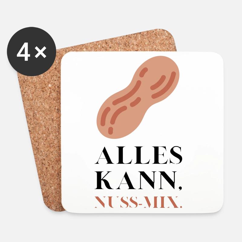 Alles kann Nuss Mix - Untersetzer (4er-Set) - Weiß