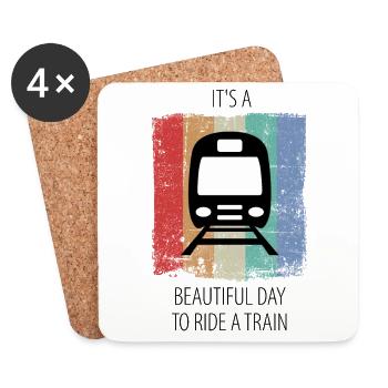 Train Railway Railroad Worker Trains Train Driver - Coasters (set of 4) - white - Front