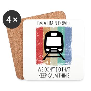 Train Railway Railroad Worker Trains Train Driver - Coasters (set of 4) - white - Front