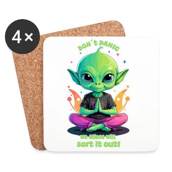 Süßer Alien Regelt das ! - Untersetzer (4er-Set) - Weiß - Vorne
