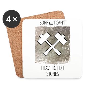 Stonemason Stone Sculptor Saying - Coasters (set of 4) - white - Front