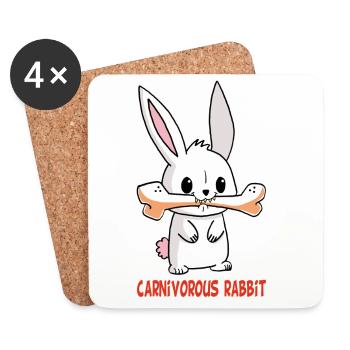 Carnivorous white rabbit - Coasters (set of 4) - white - Front