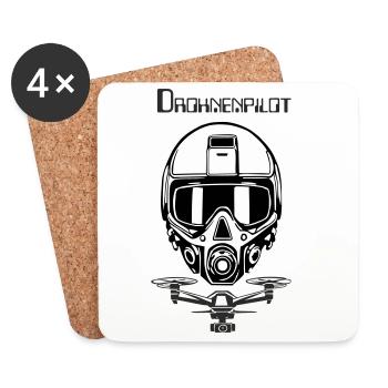 Drohnenpilot 5 - Untersetzer (4er-Set) - Weiß - Vorne