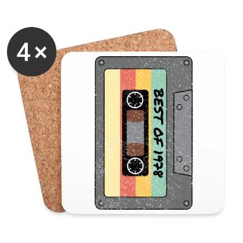 Best of 1978 Classic cassette tape original gift - Coasters (set of 4) - white - Front