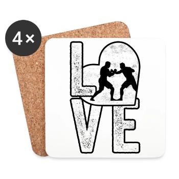 Wrestling Love - Coasters (set of 4) - white - Front