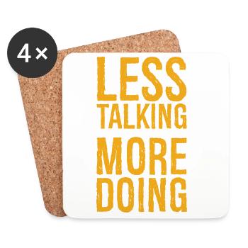 less talking more doing funny - Coasters (set of 4) - white - Front
