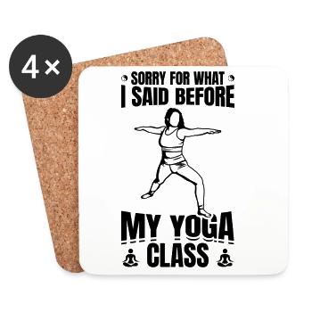 Drôle de dicton de yoga - Dessous de verre (lot de 4) - blanc - Devant