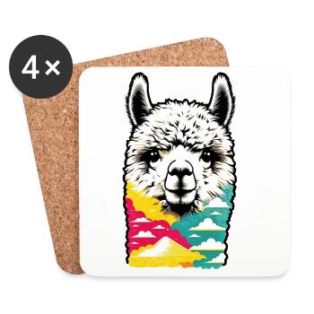 Alpaca - Coasters (set of 4) - white - Front