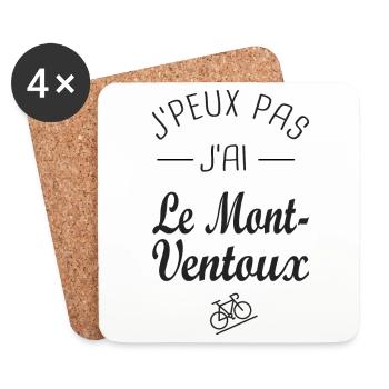 Je peux pas j ai le Ventoux à vélo sport cycliste - Dessous de verre (lot de 4) - blanc - Devant
