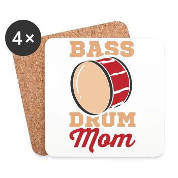 Bass Drummer Mutter - Untersetzer (4er-Set) - Weiß - Vorne