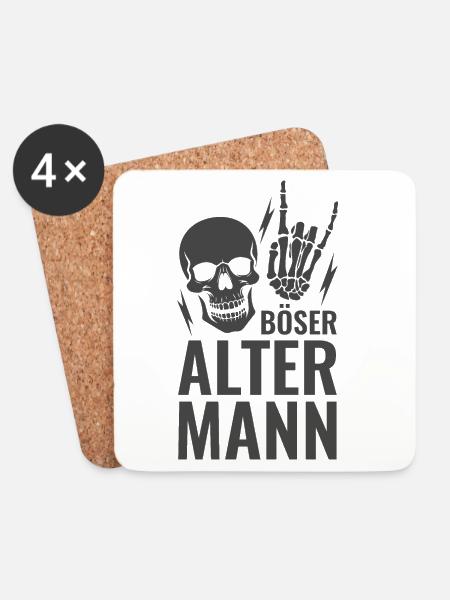 Böser alter Mann - Untersetzer (4er-Set) - Weiß