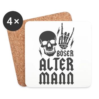 Böser alter Mann - Untersetzer (4er-Set) - Weiß - Vorne