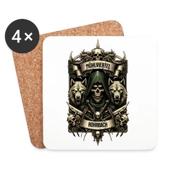 Mühlviertel cooles Rohrbach Design - Untersetzer (4er-Set) - Weiß - Vorne