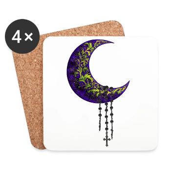 Mondsichel, Gothic motiv, schlafzimmer deko - Untersetzer (4er-Set) - Weiß - Vorne