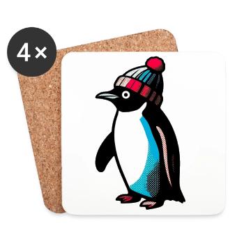 Pinguin - Untersetzer (4er-Set) - Weiß - Vorne