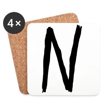 Buchstaben N - Untersetzer (4er-Set) - Weiß - Vorne