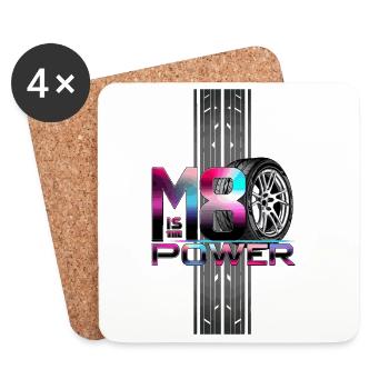 Puissance M8 - Dessous de verre (lot de 4) - blanc - Devant