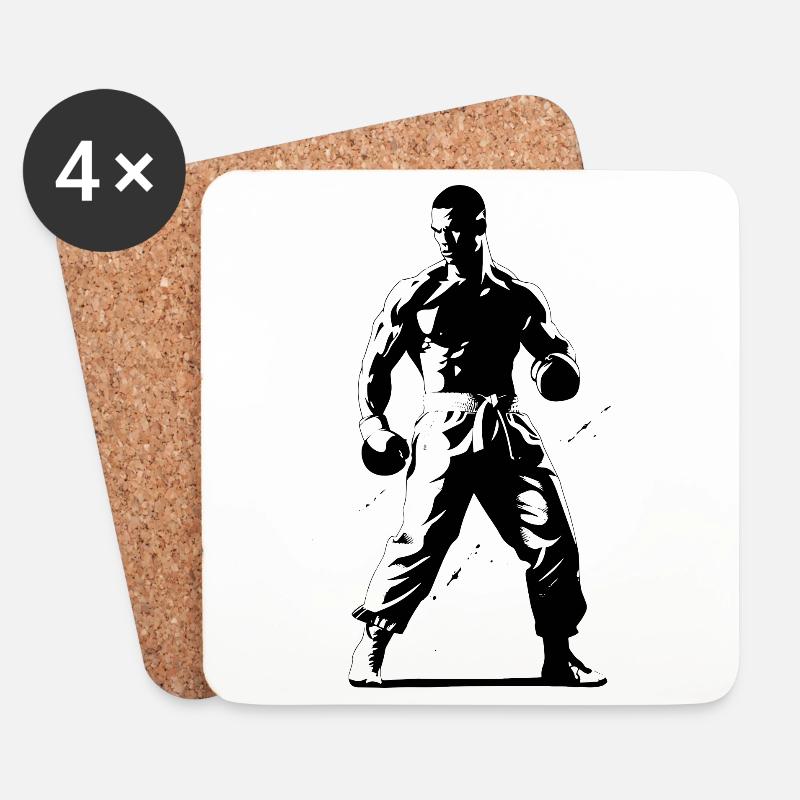 Kickboxer - Untersetzer (4er-Set) - Weiß